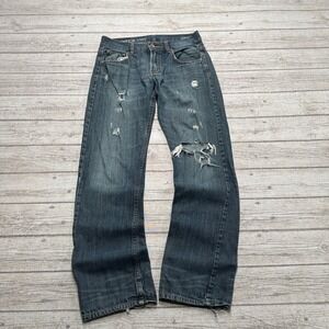 Y2K Bluenotes Jeans Mens 31x32 Blue Justin Slim Fit Straight Low Rise Distressed